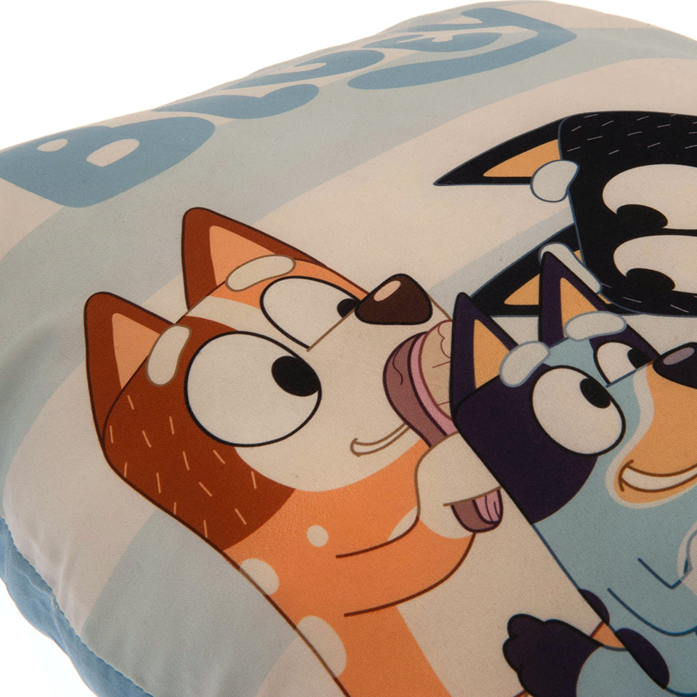 Colorful Blue and White Stripe Decorative Bluey Character Cushion