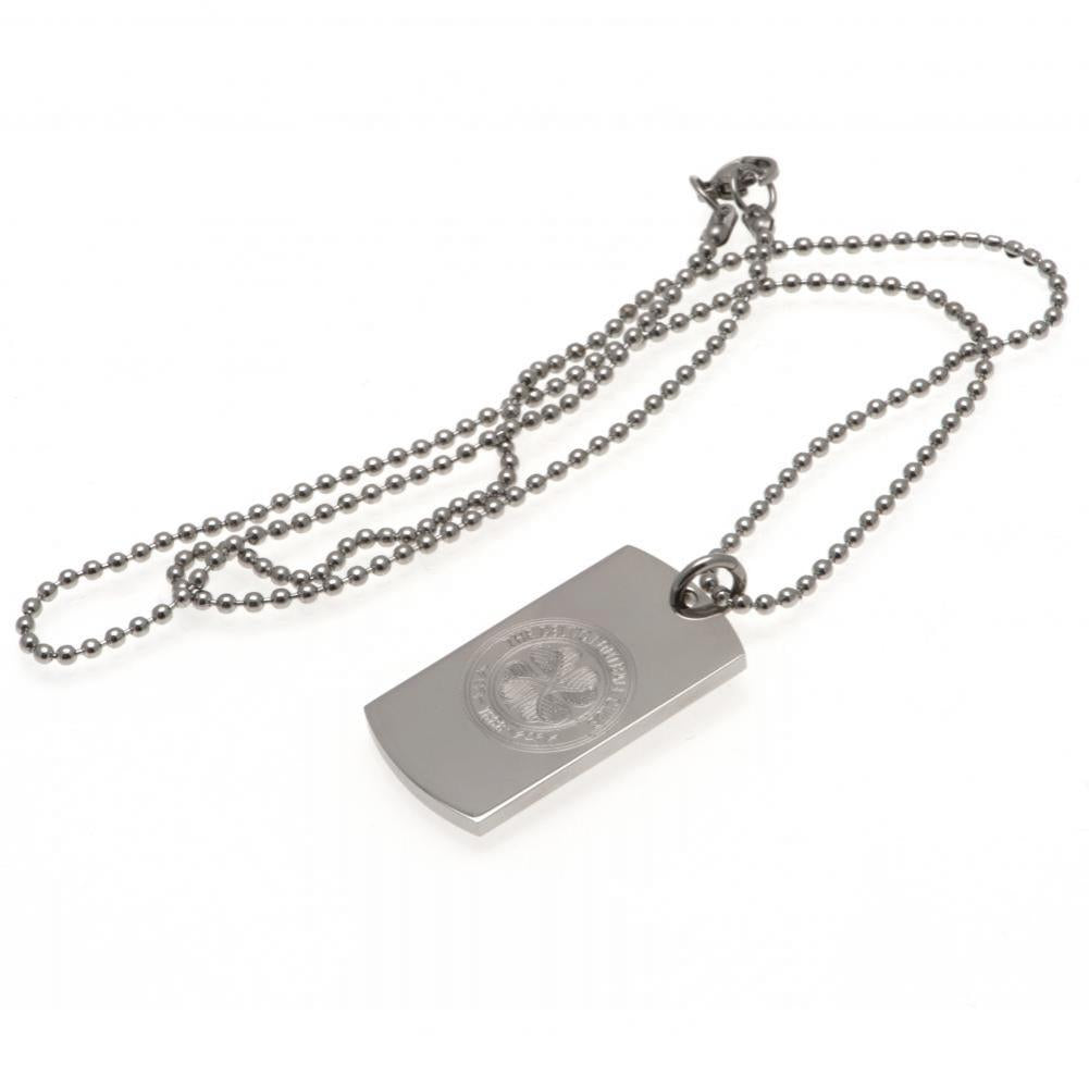 Engraved Celtic Football Club Stainless Steel Dog Tag with Ball Chain