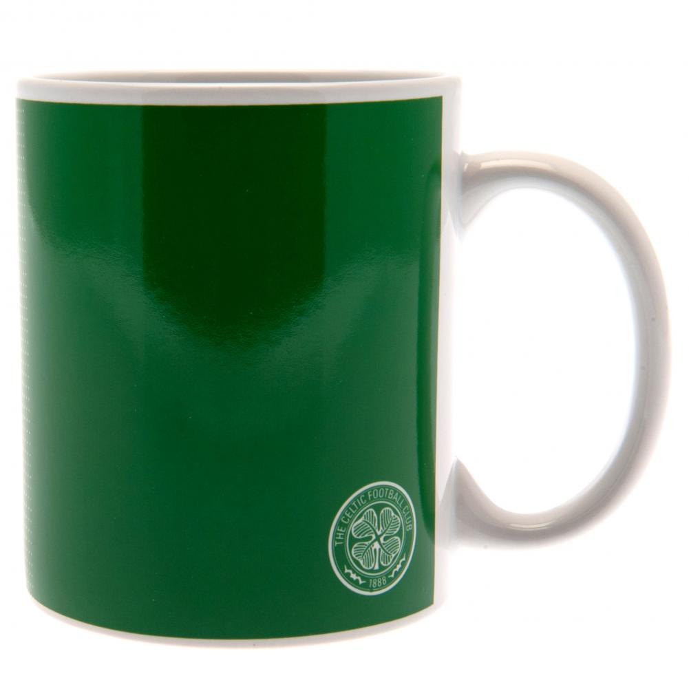 Celtic Football Club Green and White Halftone Design Ceramic Everyday Coffee Mug