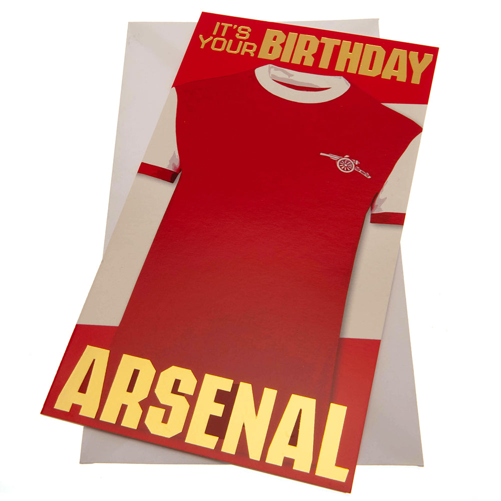 Vibrant Retro Arsenal FC Shirt Design Birthday Card