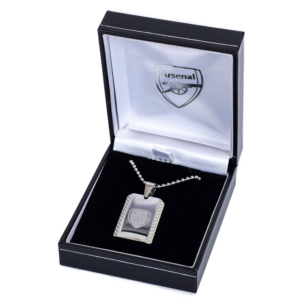 Arsenal Football Club Patterned Stainless Steel Dog Tag with Ball Chain for Pets