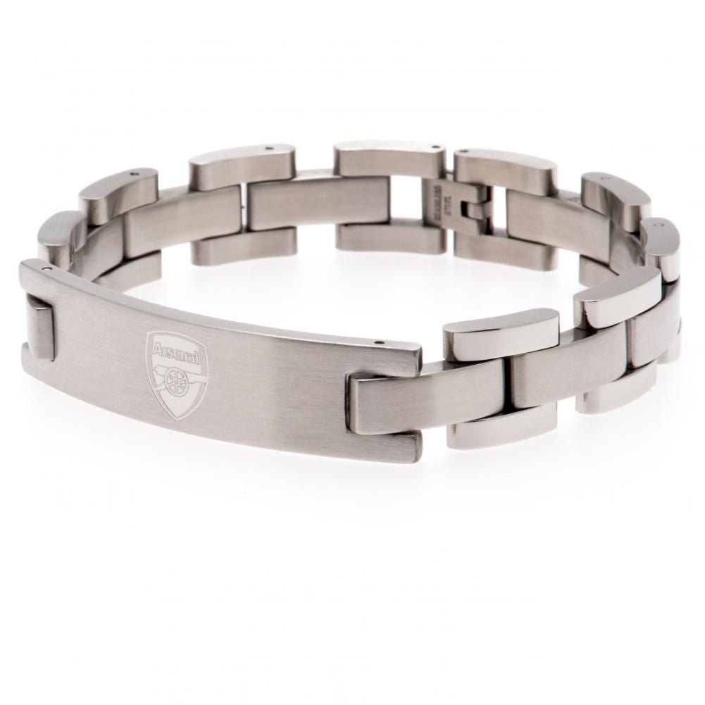 Exquisitely Engraved Arsenal Stainless Steel Link Bracelet