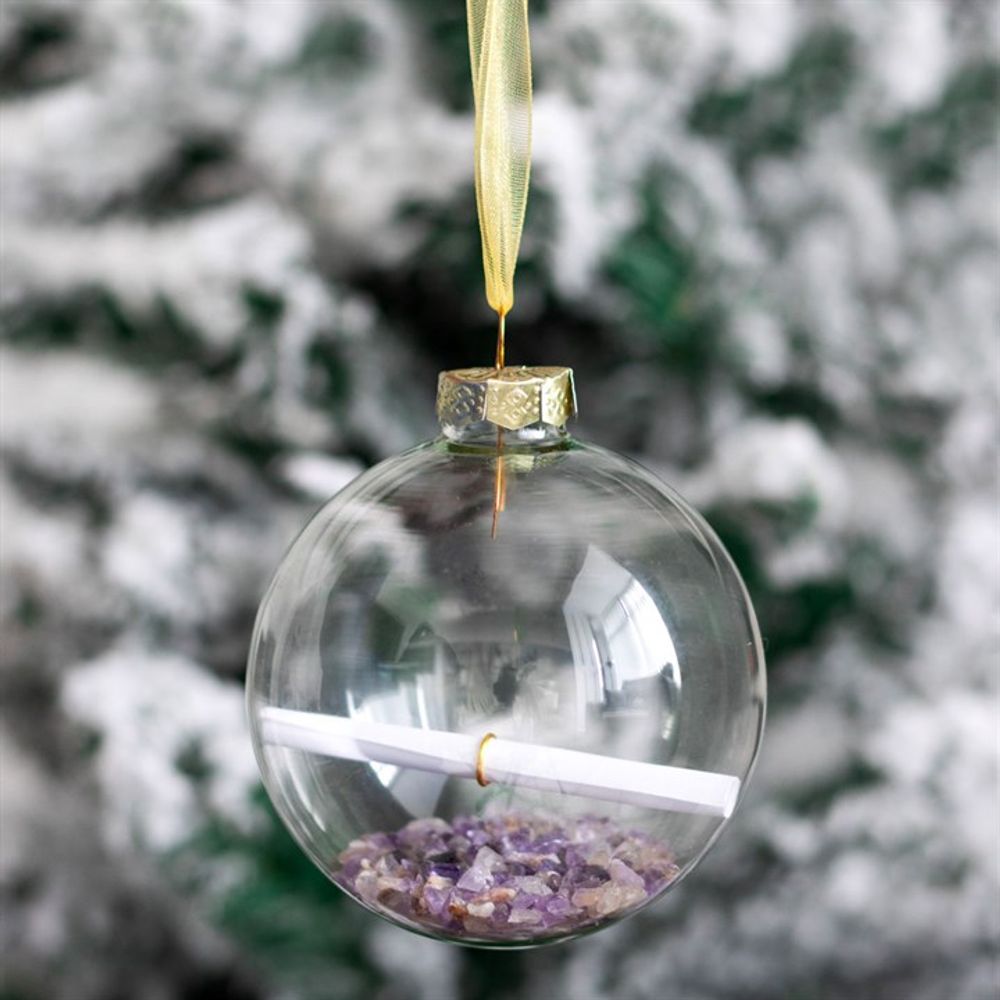 Amethyst Crystal-based Manifestation Christmas Bauble Crafting Kit for Festive Decor