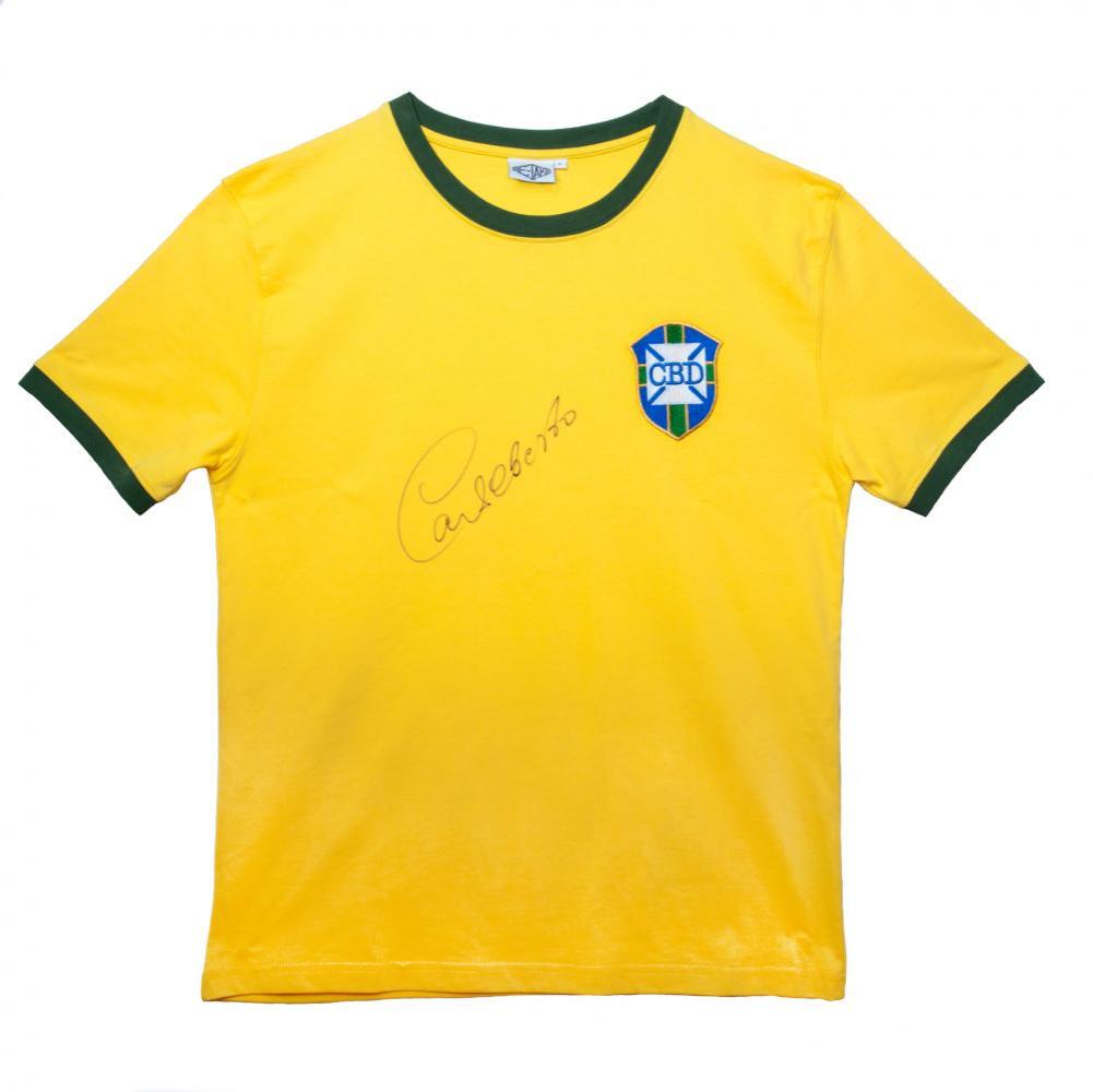 Authentic 1970 Brazil World Cup Carlos Alberto Hand - Signed Replica Shirt