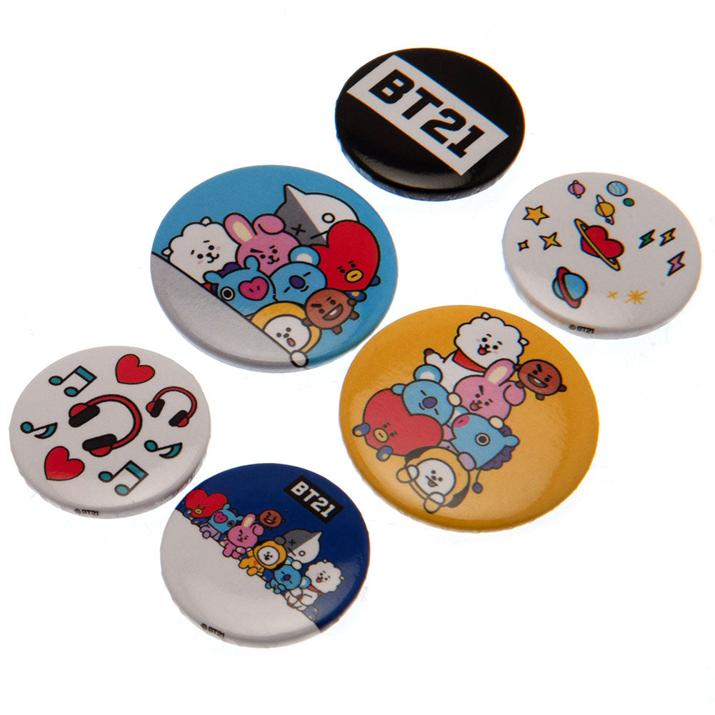 BT21 Assorted Size Button Badge Set with Eye - catching Designs