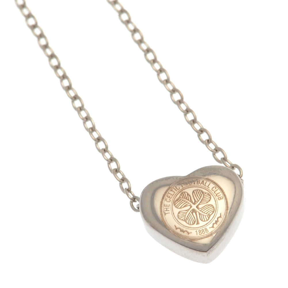 Celtic FC Engraved Stainless Steel Heart-Shaped Necklace
