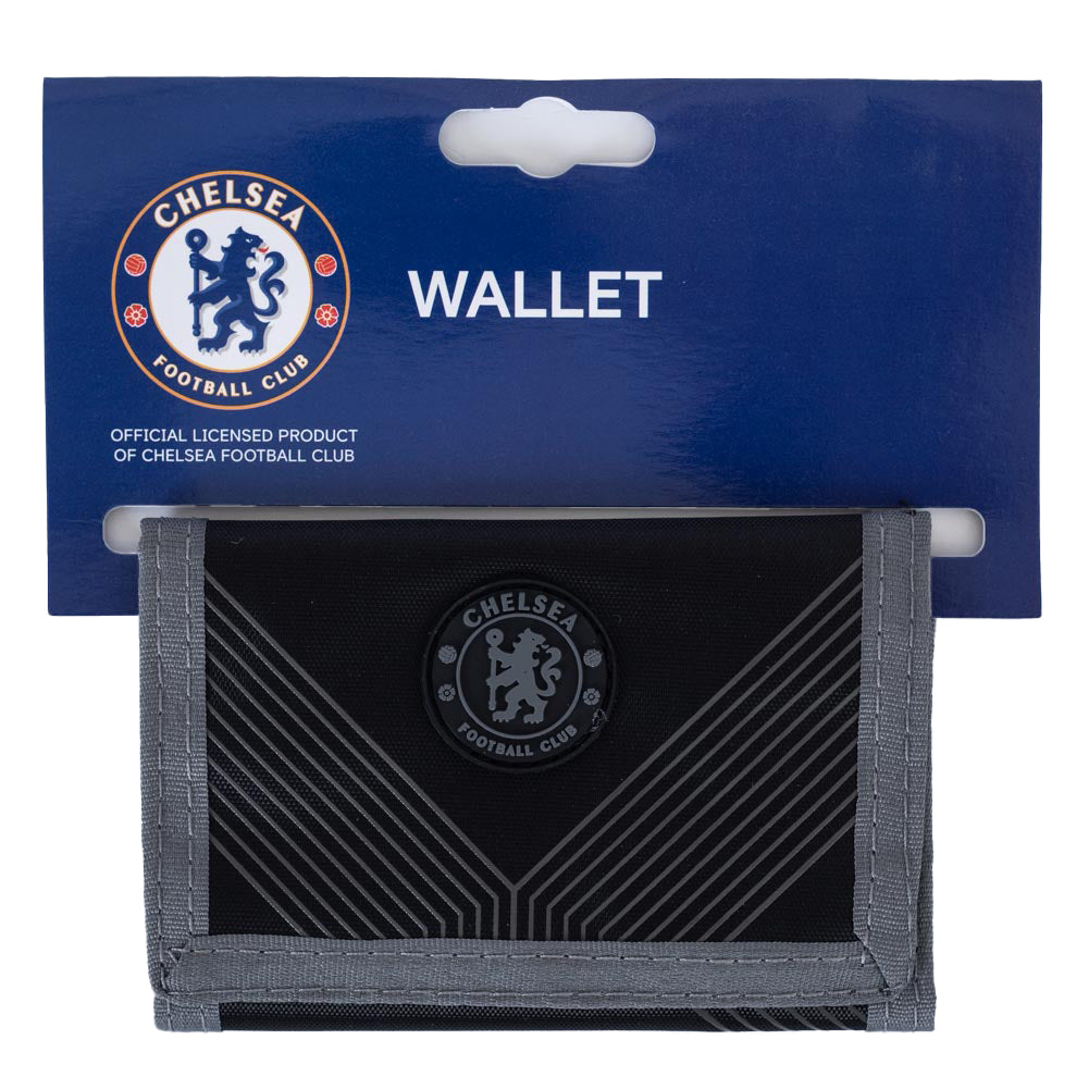 Stylish Chelsea FC Black Polyester Wallet with Multiple Compartments
