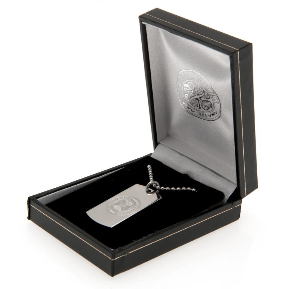 Engraved Celtic Football Club Stainless Steel Dog Tag with Ball Chain