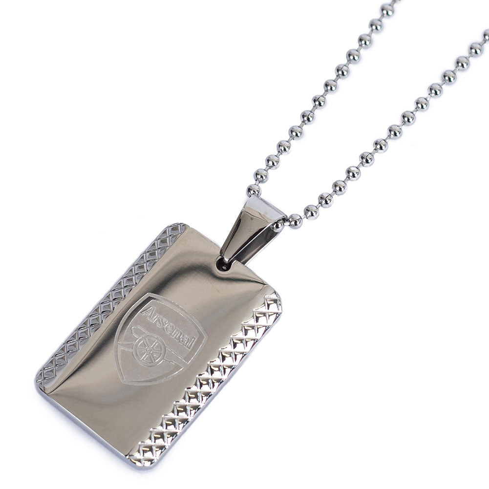 Arsenal Football Club Patterned Stainless Steel Dog Tag with Ball Chain for Pets