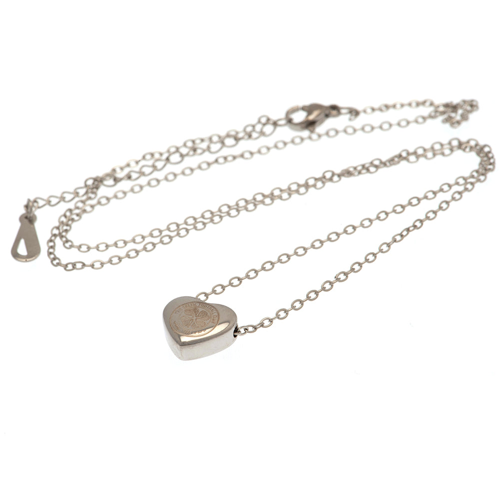 Celtic FC Engraved Stainless Steel Heart-Shaped Necklace