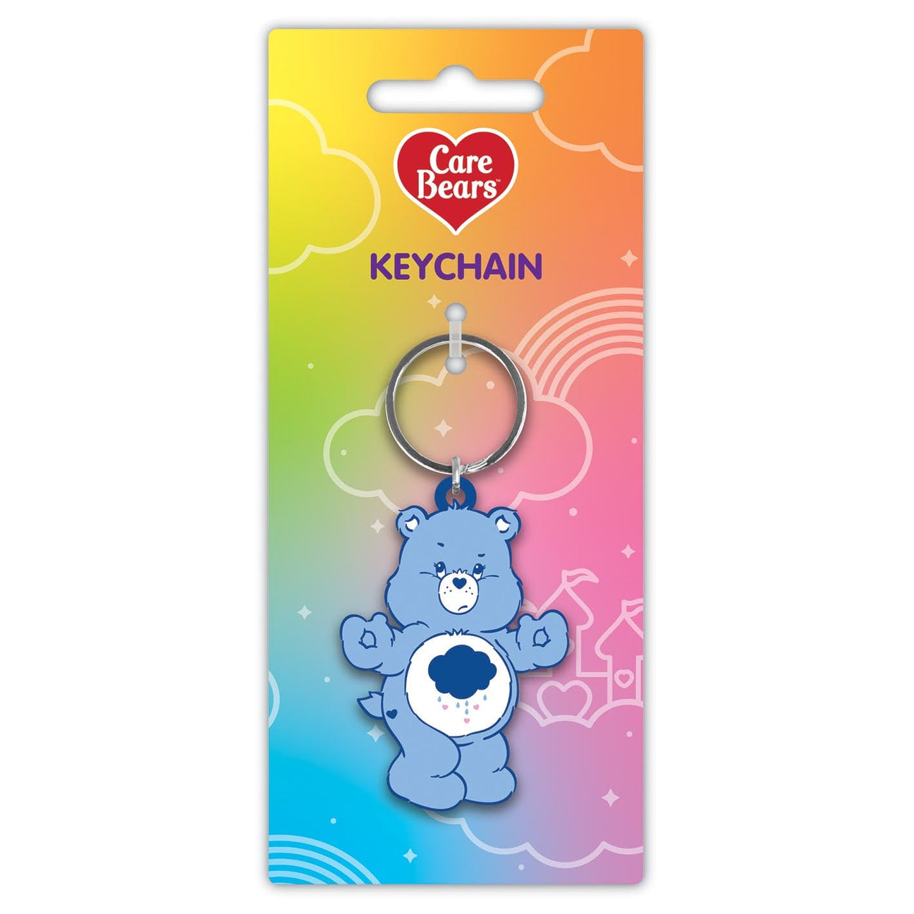 Soft and Durable Care Bears Grumpy Bear PVC Keychain for Key, Bag or Belt