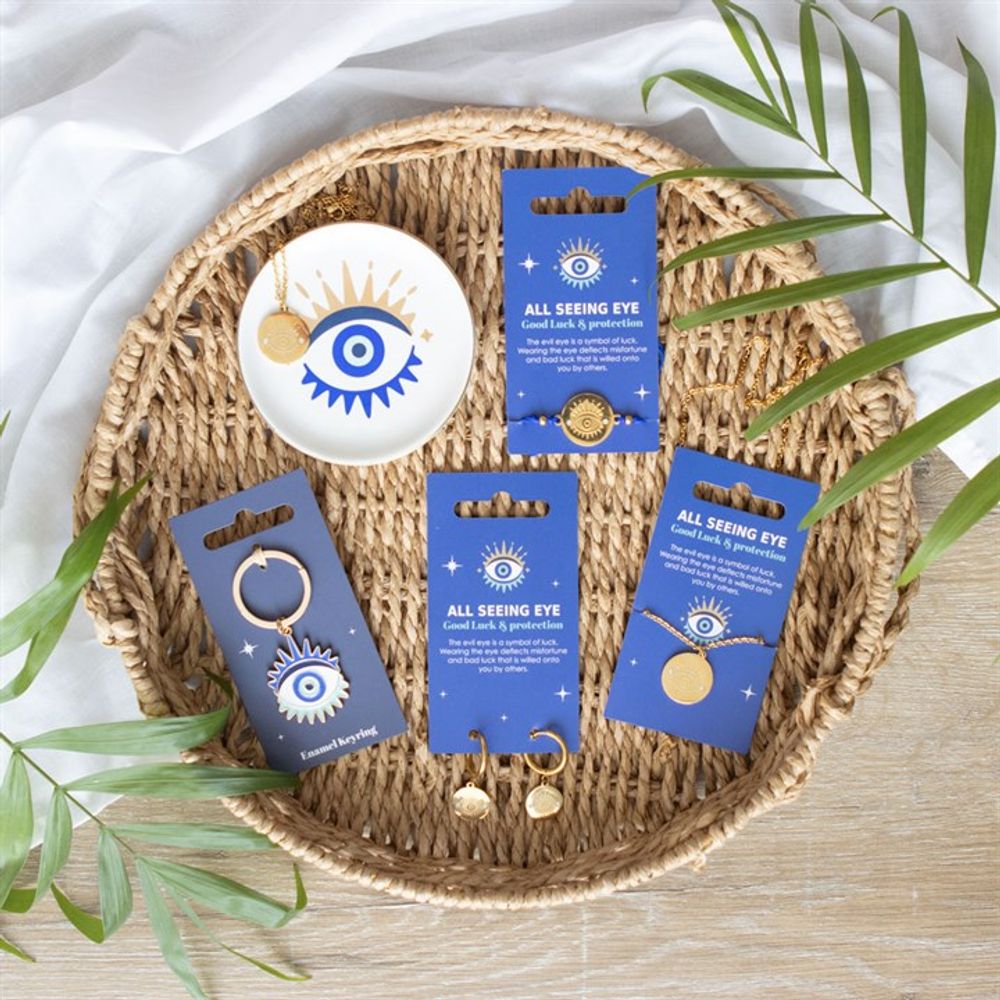 Enchanting All Seeing Eye Necklace and Matching Dish Gift Set