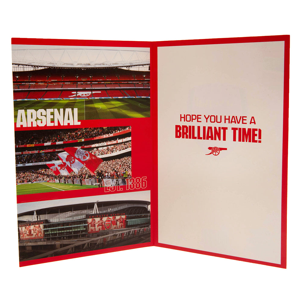 Personalizable Arsenal FC Birthday Card with Gold Stickers
