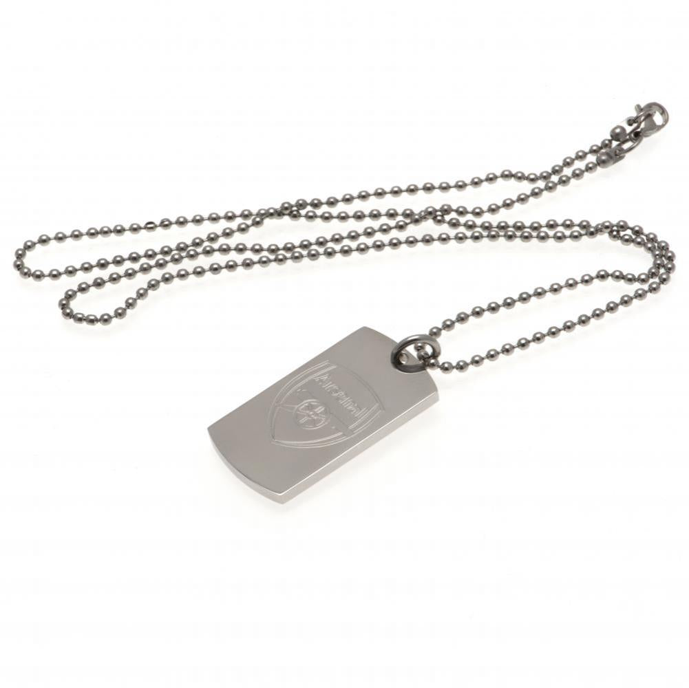 Engraved Stainless Steel Arsenal FC Dog Tag with Ball Chain