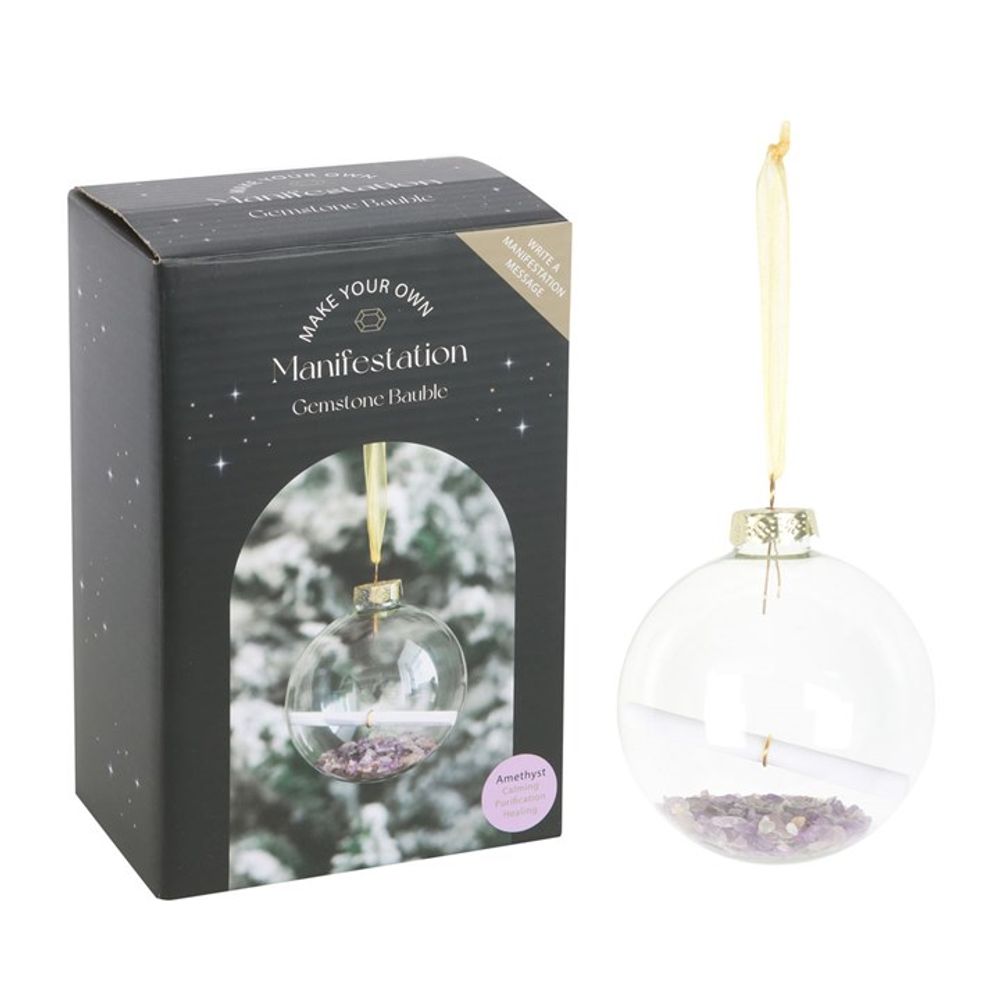 Amethyst Crystal-based Manifestation Christmas Bauble Crafting Kit for Festive Decor
