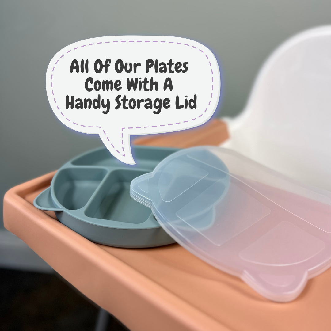 High - Quality Alimos Silicone Suction Baby Plates with Lid for Babies and Toddlers, Safe for Dishwasher and Microwave