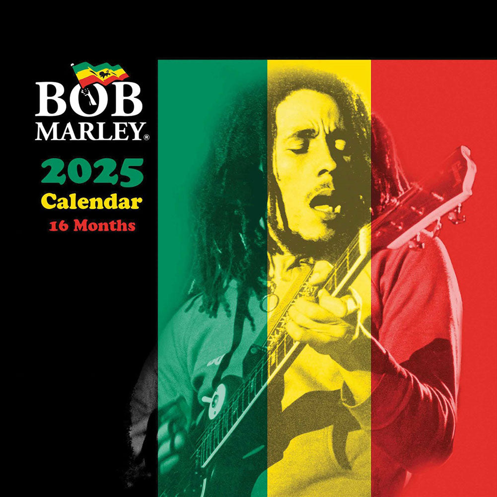 2025 Bob Marley Square Wall Calendar with Classic Jamaican Colors