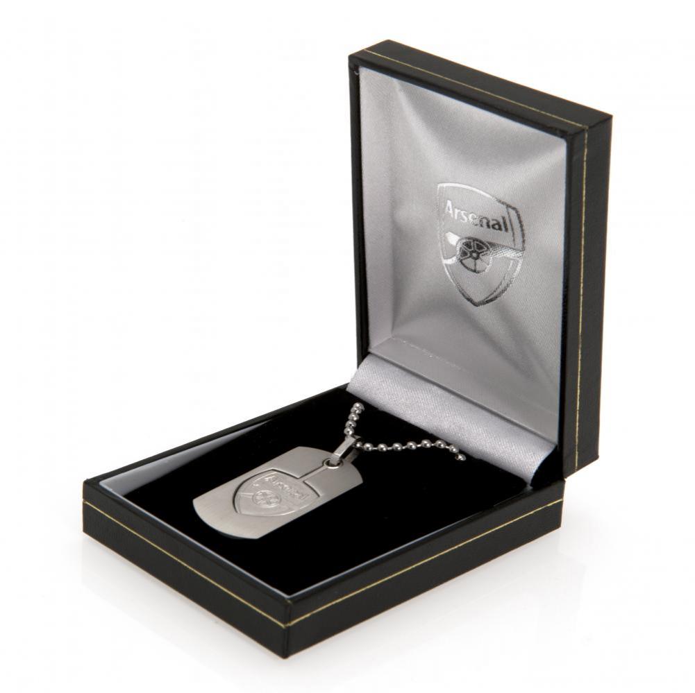 Arsenal Football Club Custom Cut - Out Crest Stainless Steel Dog Tag with Ball Chain for Pets