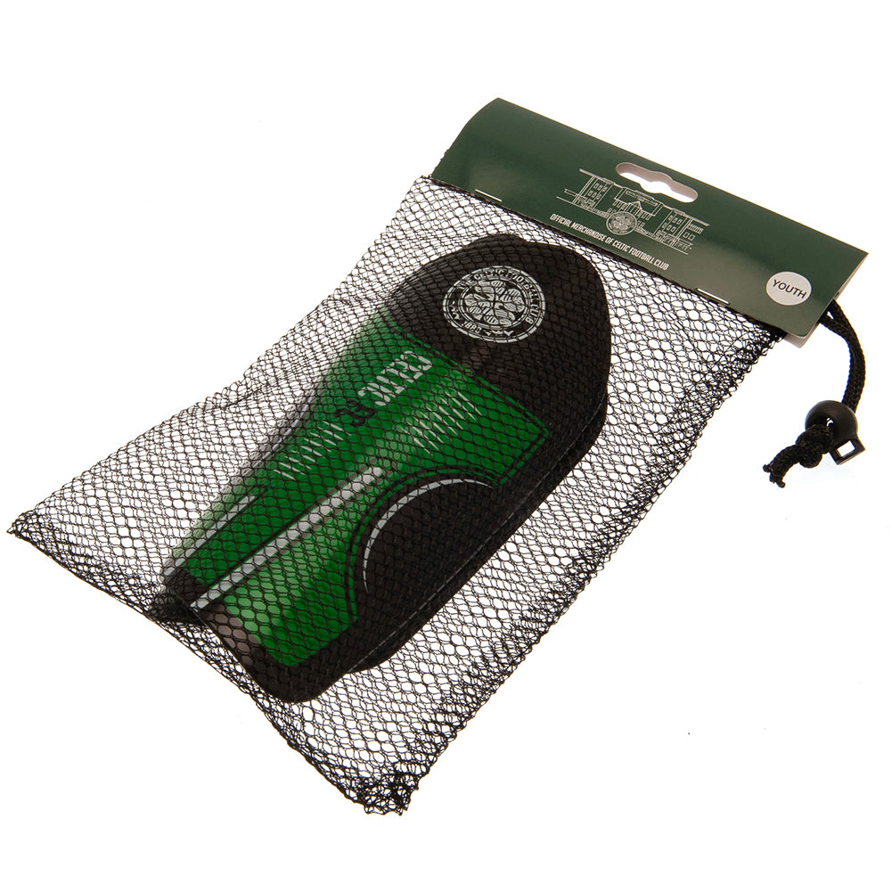Youth Celtic FC Green Delta Design Slip - in Shin Pads