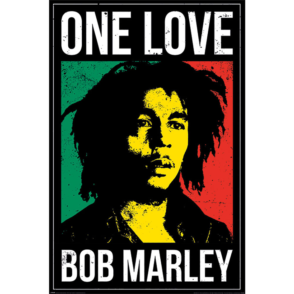 Bob Marley One Love Rolled Maxi Wall Poster with High - Resolution Artwork