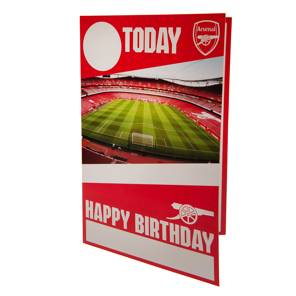 Personalizable Arsenal FC Birthday Card with Gold Stickers