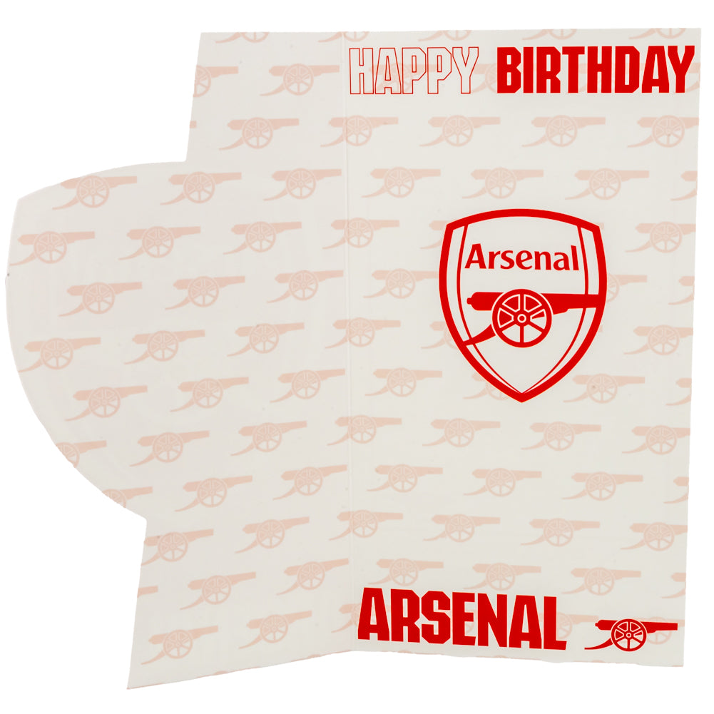 High - Quality Arsenal Football Club Crest Folding Birthday Card for Special Occasions