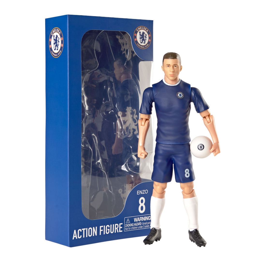Chelsea Football Action Figure of Enzo Fernandez Wearing No. 8 Team Kit