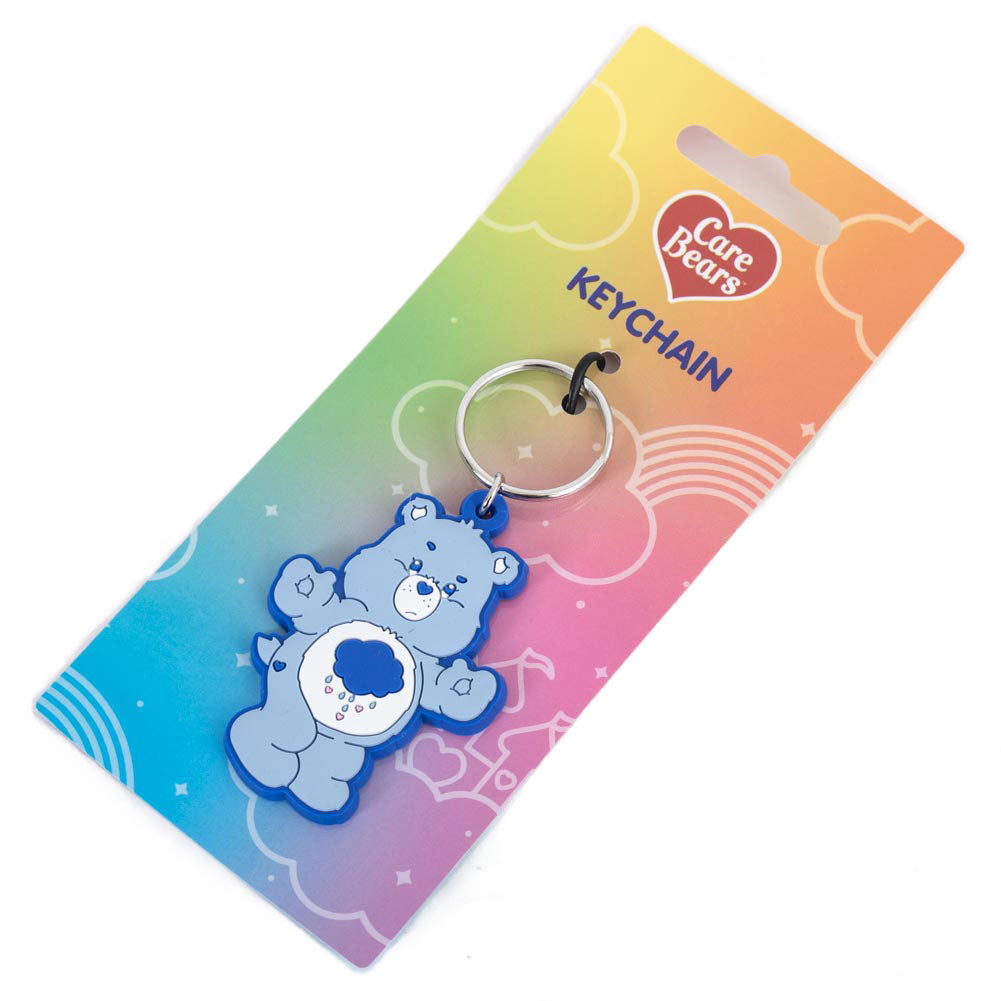 Soft and Durable Care Bears Grumpy PVC Keyring with Chain