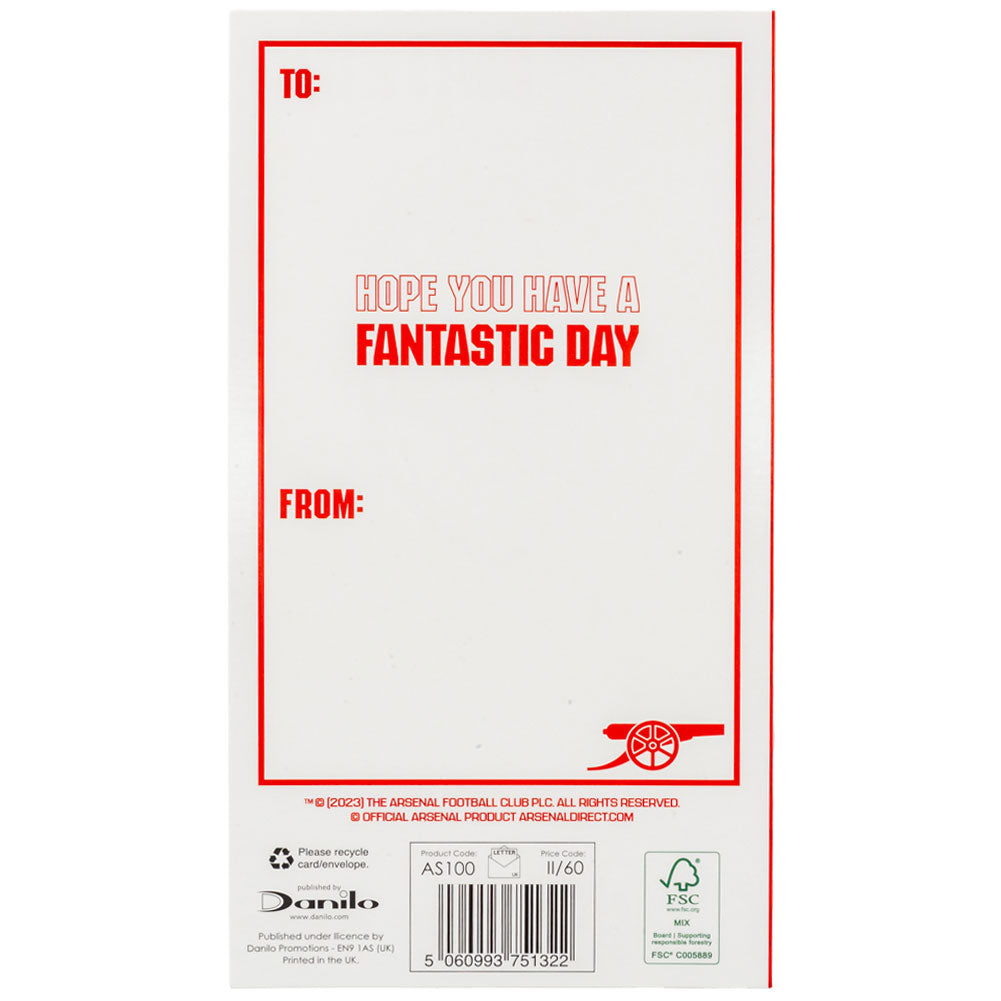 High - Quality Arsenal Football Club Crest Folding Birthday Card for Special Occasions