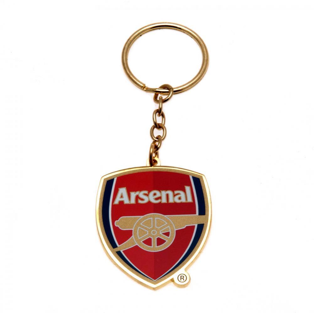 Authentic Arsenal FC Gold - Style Metal Crest Keyring