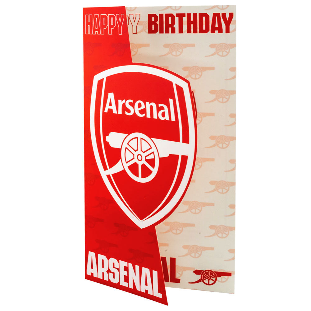 High - Quality Arsenal Football Club Crest Folding Birthday Card for Special Occasions