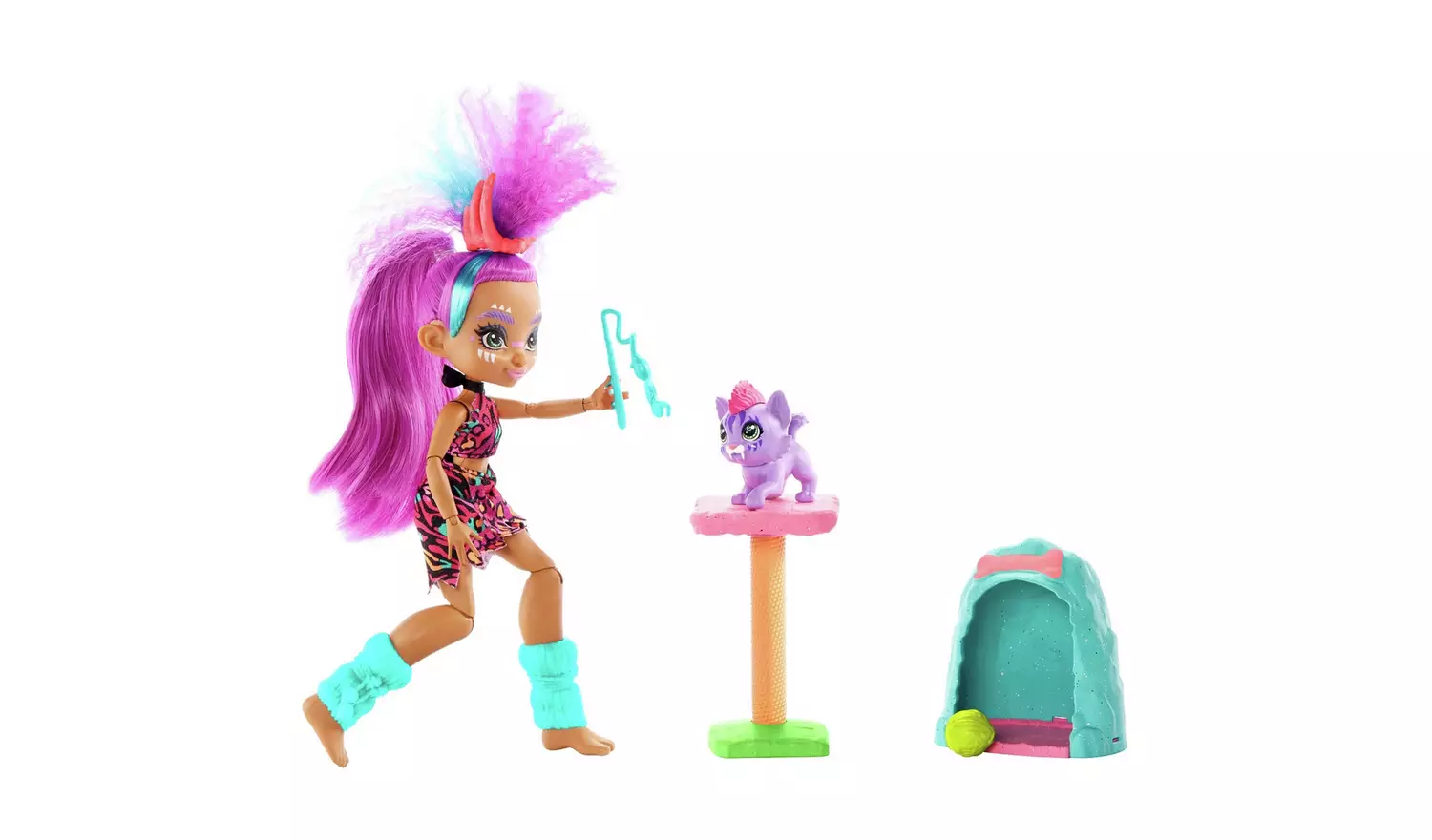 Cave Club Prehistoric Kids' Wild About Cats Playset along with Roaralai Fashion Doll
