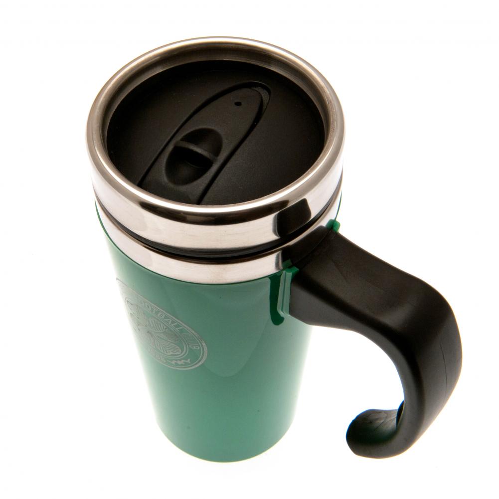 Ergonomic Celtic FC Green Gloss Handled Thermal Travel Mug