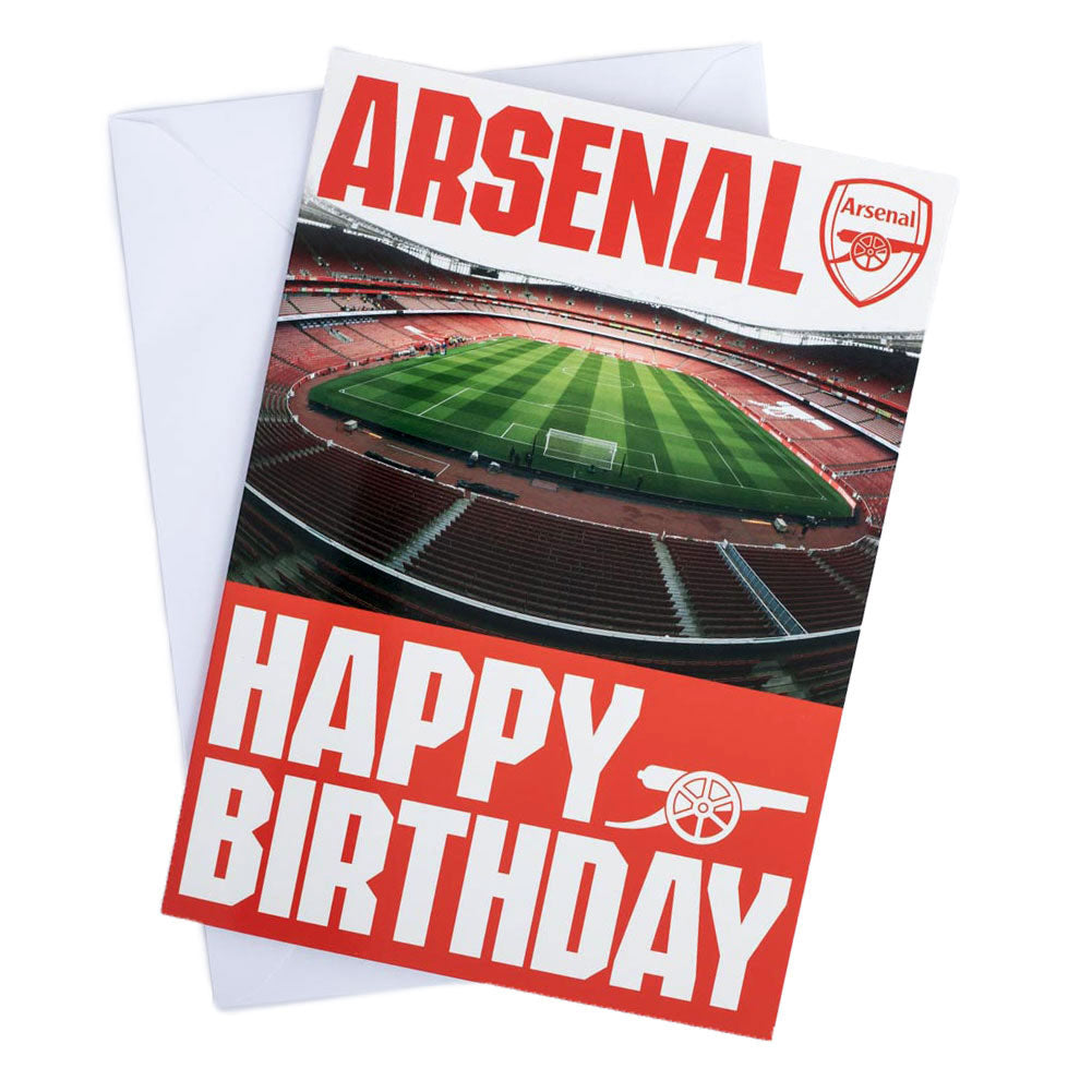 Arsenal FC Red Glossy Musical Birthday Card for True Gunners