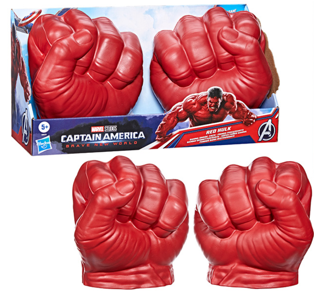 Captain America Brave New World Soft Foam Red Hulk Gamma Smash Fists for Kids