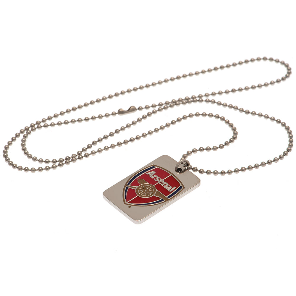 Arsenal FC Enameled Crest Stainless Steel Dog Tag with Ball Chain