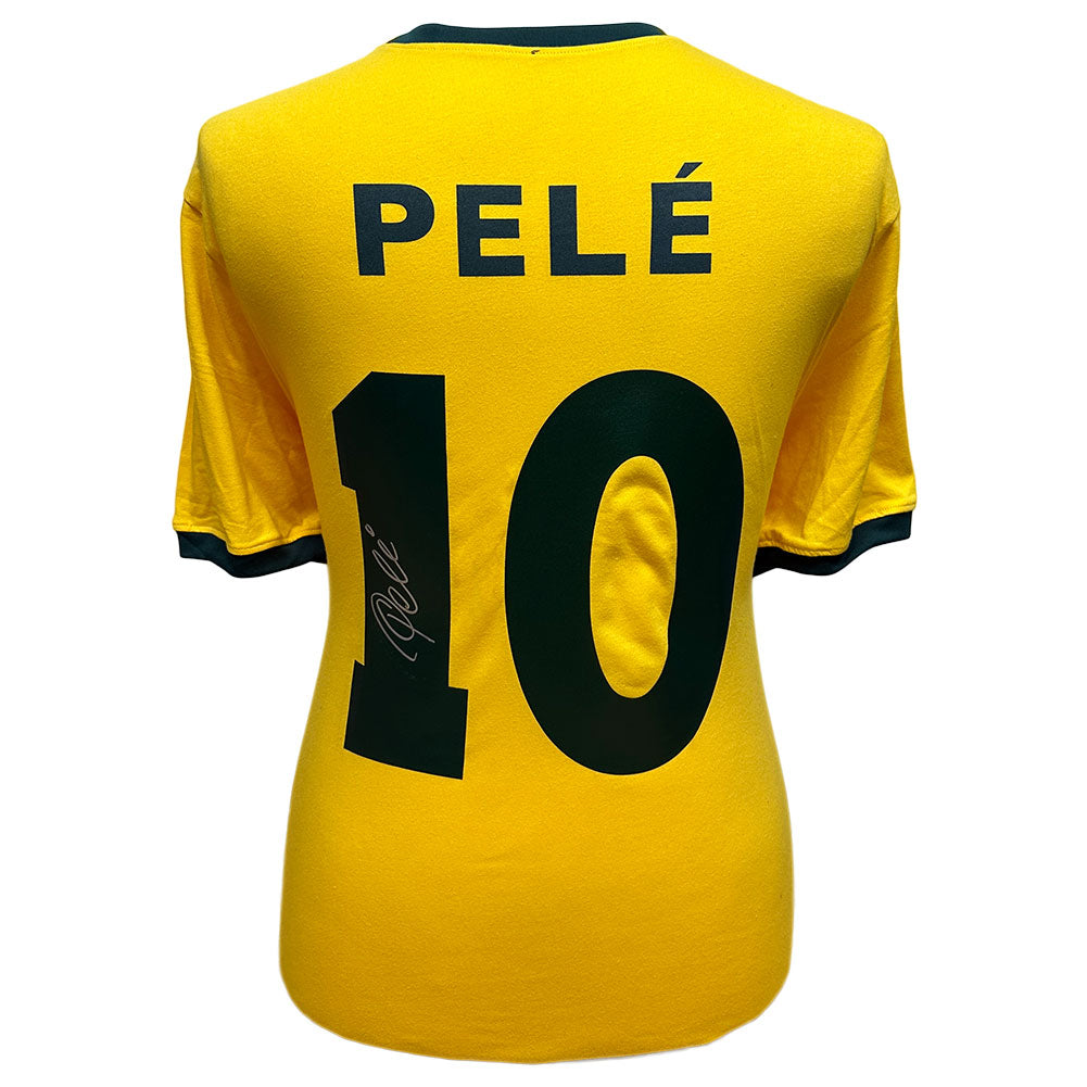 Authentic Brazil 1970 Football Shirt Hand - Signed by Legendary Pele