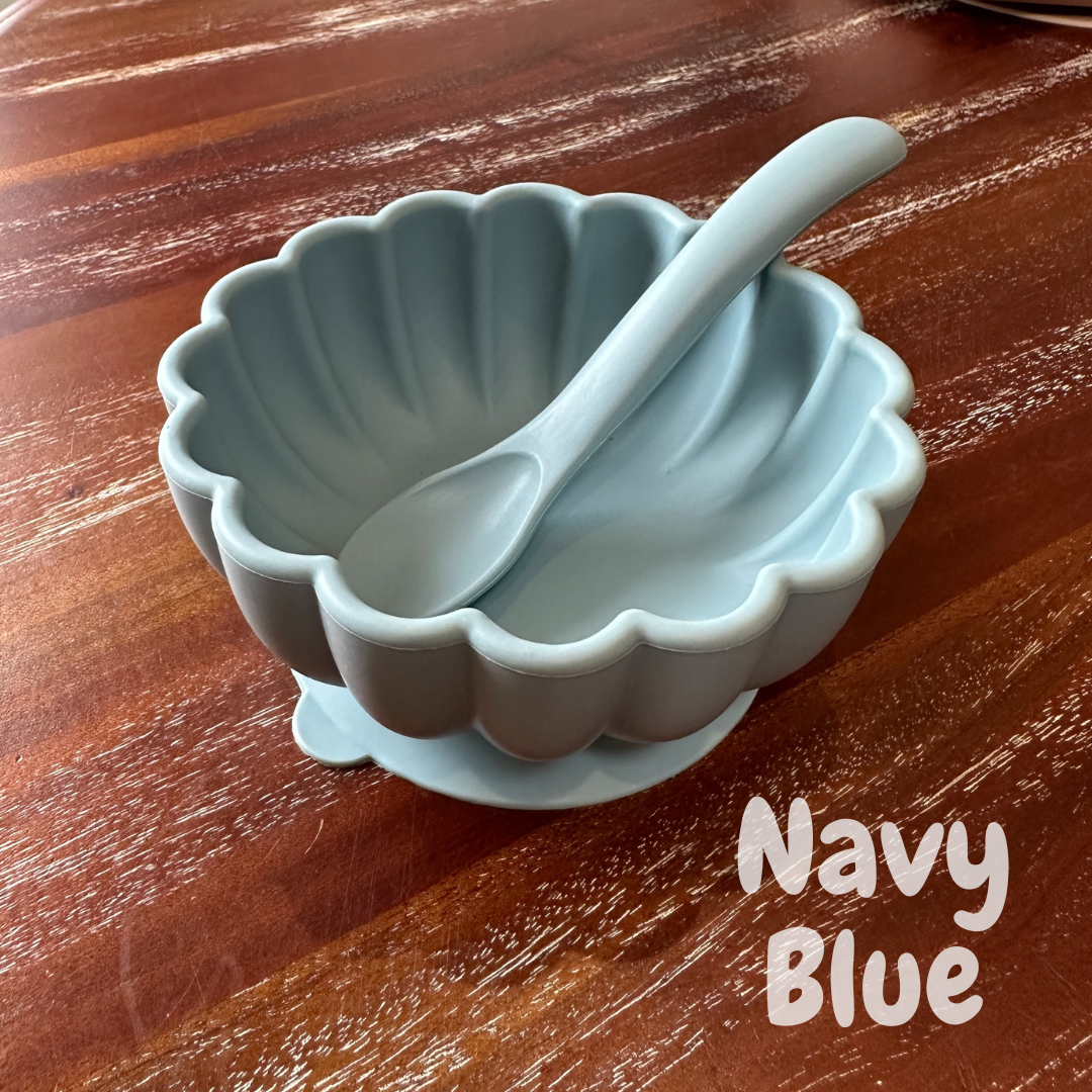 Alimos High - Quality BPA - Free Silicone Baby Bowl and Spoon Set for Mess - Free Feeding