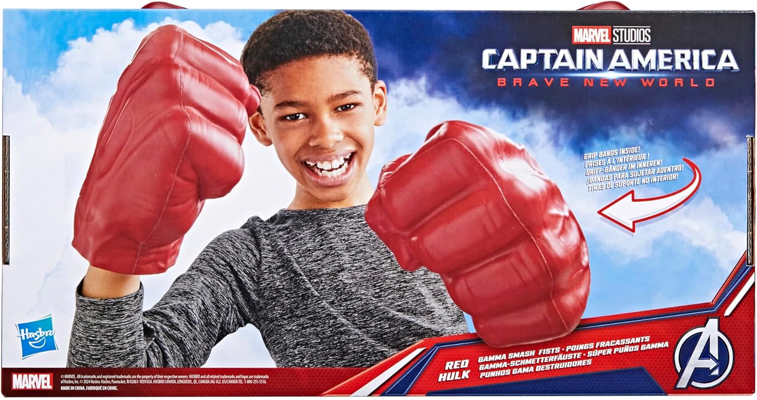 Captain America Brave New World Soft Foam Red Hulk Gamma Smash Fists for Kids