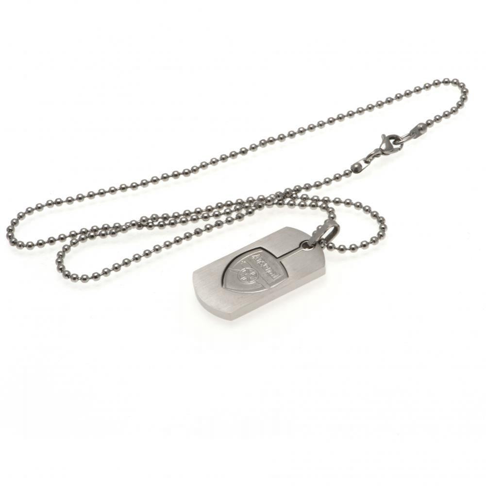 Arsenal Football Club Custom Cut - Out Crest Stainless Steel Dog Tag with Ball Chain for Pets