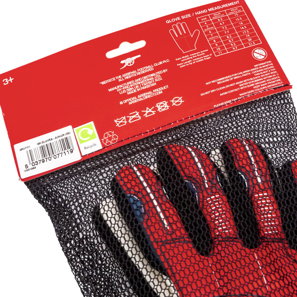 Youth-sized Arsenal Football Club Goalkeeper Gloves for Enhanced Performance