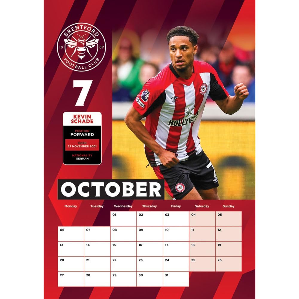 2025 A3 Wall Calendar Featuring Beloved Brentford FC Football Players