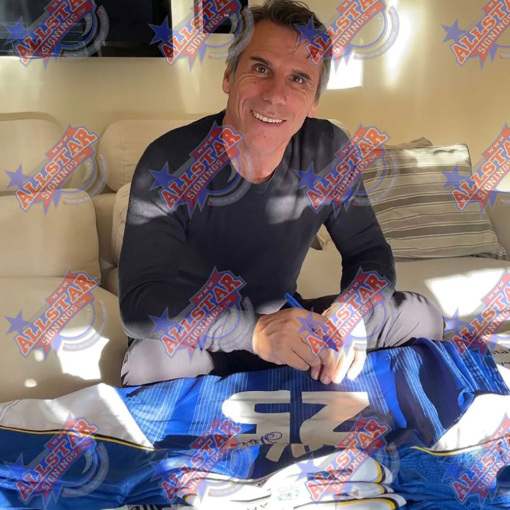 Authentic Framed 1998 Chelsea FC Replica Shirt Hand - Signed by Gianfranco Zola