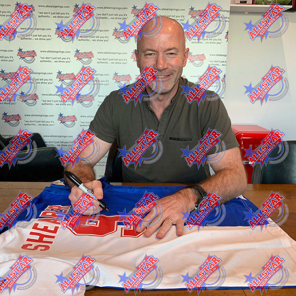 Framed Blackburn Rovers FC Replica Shirt Hand-Signed by Alan Shearer