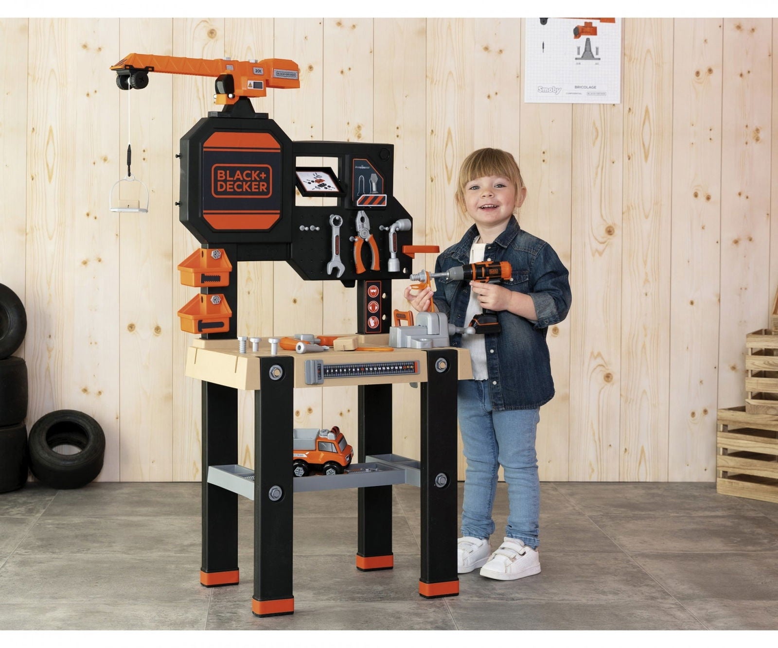 Black & Decker Kids' Interactive Builder Workbench Playset for Creative Play