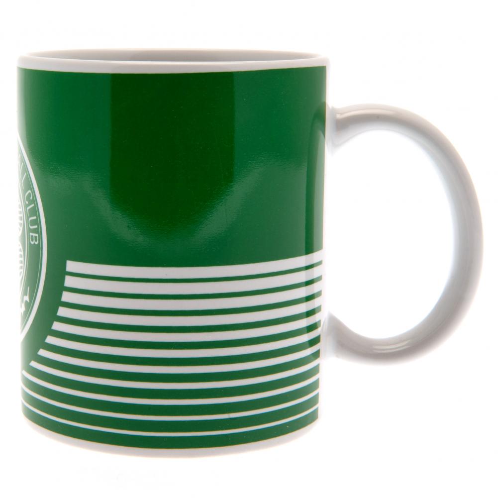 Green and White Celtic FC Linea Ceramic Coffee Mug with Club Crest