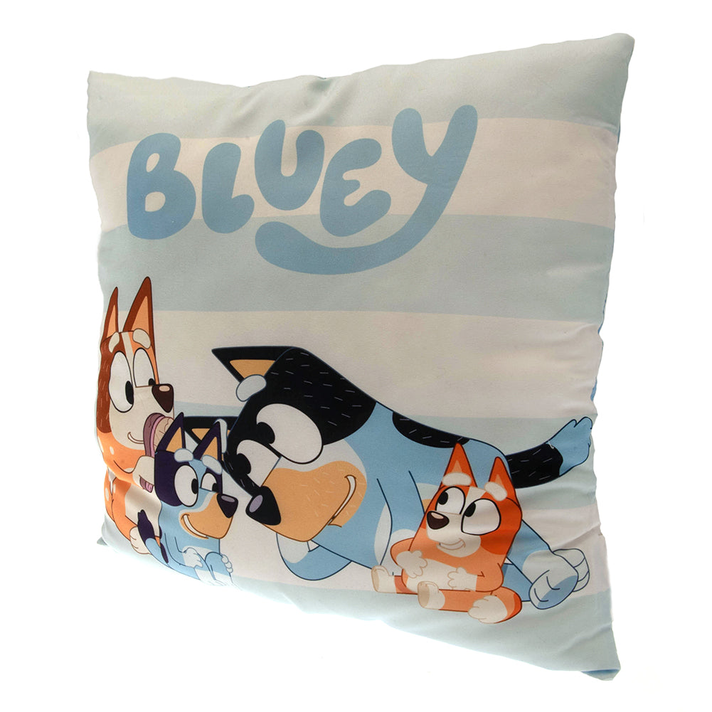 Colorful Blue and White Stripe Decorative Bluey Character Cushion