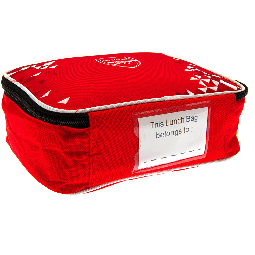 Arsenal FC Polyester Lunch Bag with White Club Crest and Double Zippers