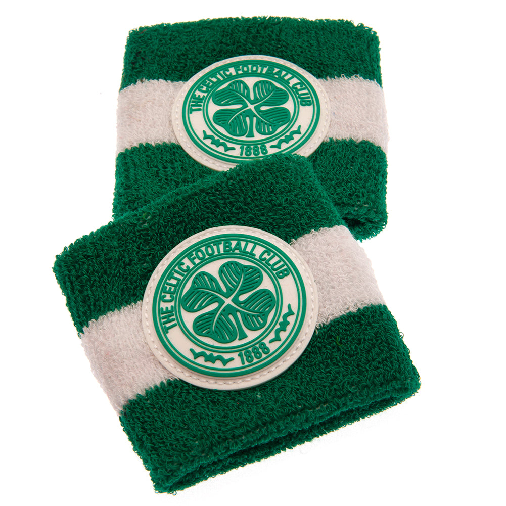 Soft Cotton Celtic FC Sweat Wristbands - Pack of 2 with Club Crest