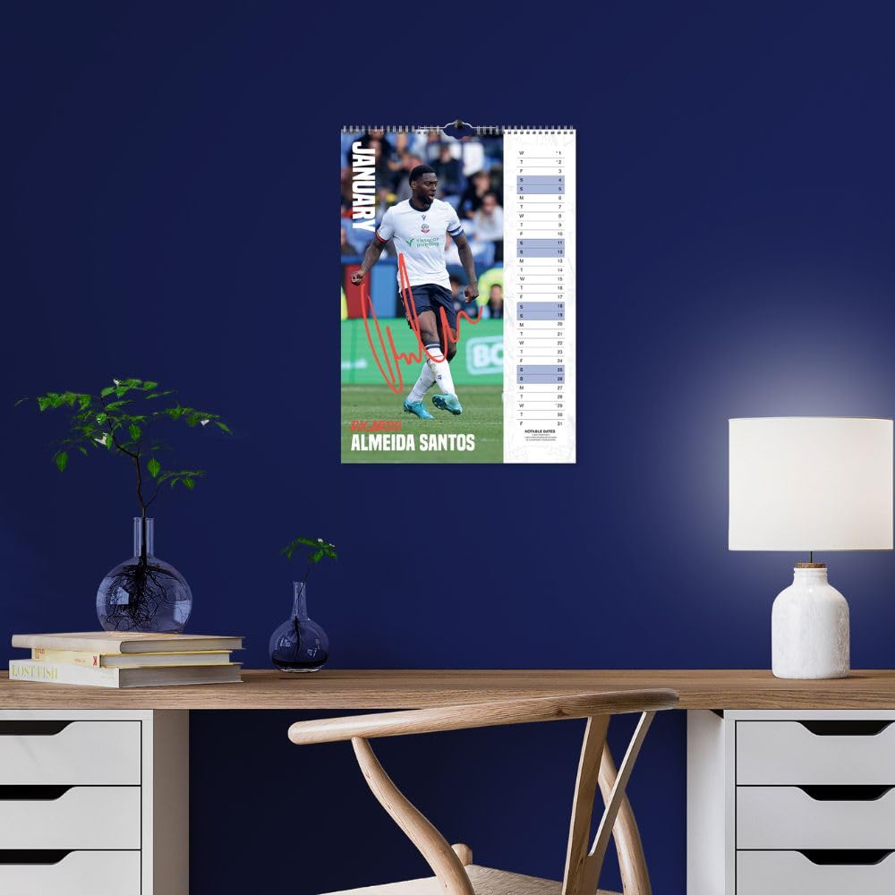 2025 A3 Wall Calendar Showcasing Bolton Wanderers FC Players